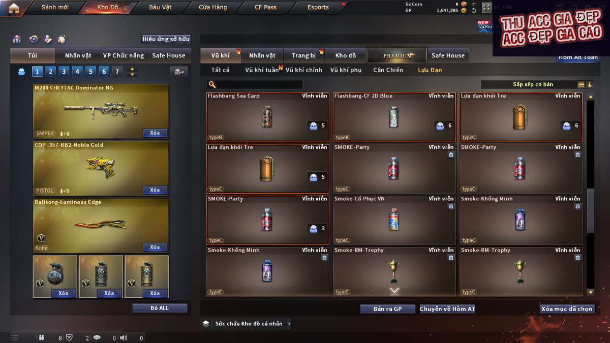 shop acc cf uy tin gia re
